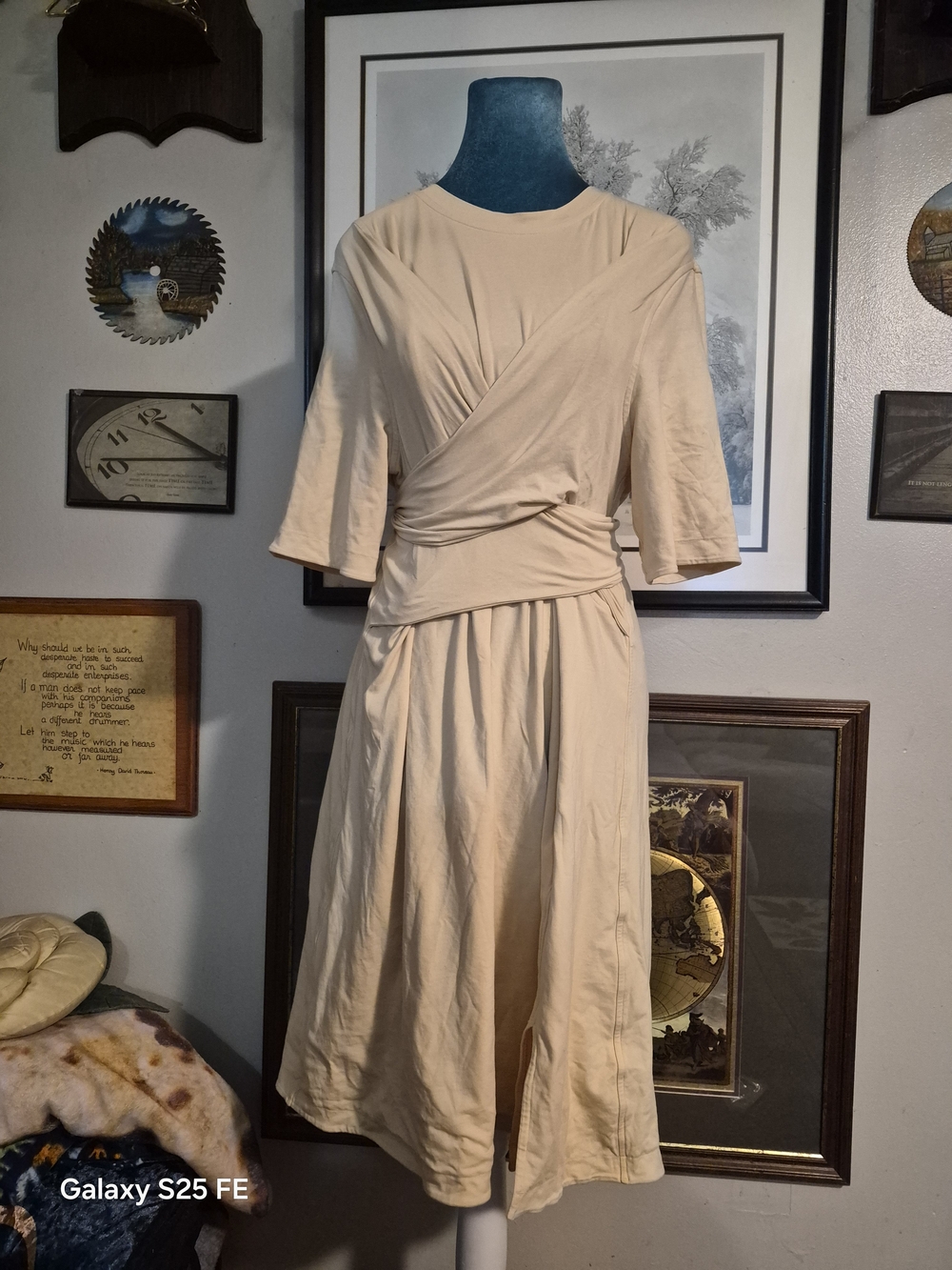 Lululemon Cotton Wrap-Front T-Shirt Dress Prosecco 14